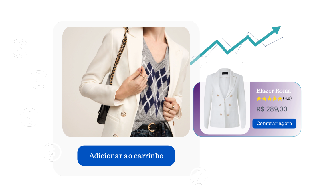 Card visual de aumento de vendas em mídia paga